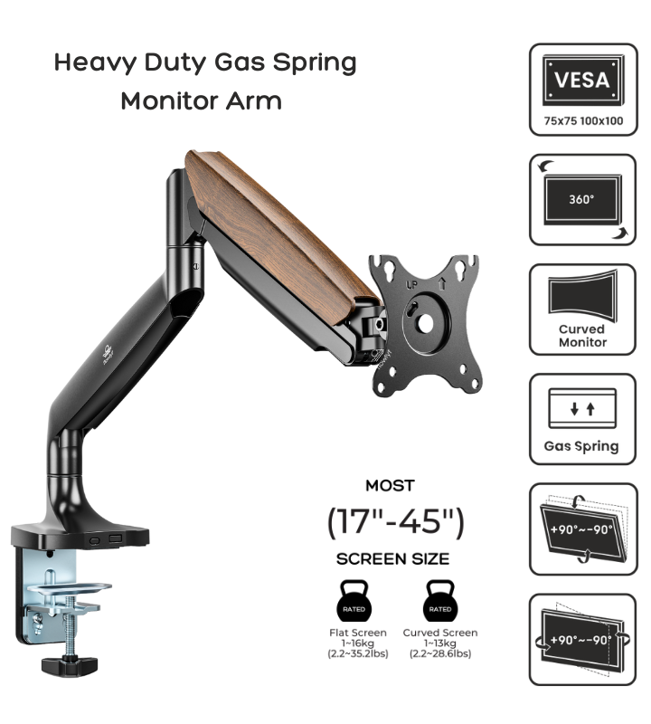 FlowArm PRO monitor arm at ergonomic home office desk setup with two screens, India 2025