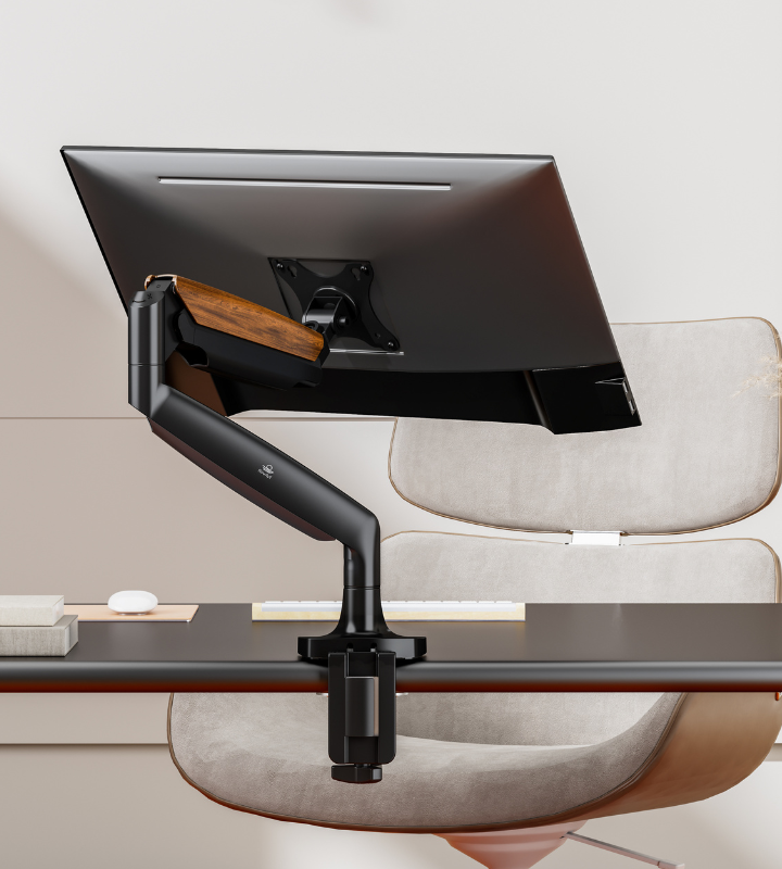 FlowArm PRO single-monitor ergonomic workspace setup with keyboard, laptop stand, and accessories, India
