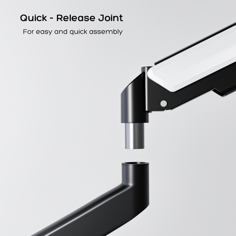 FlowArm Monochrome matte black single monitor arm white background front view product photo India